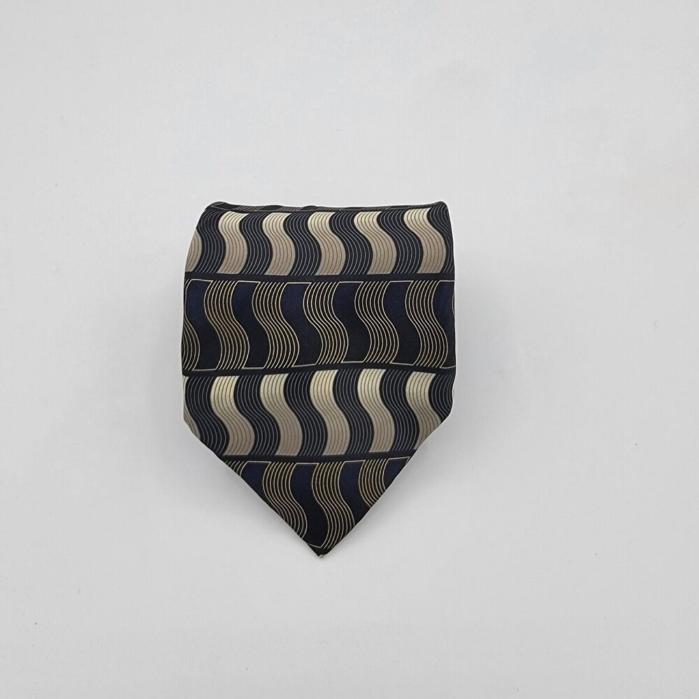 Necktie Mens Vintage Covington 100% Silk, Black, size is 64" x 4", large tie